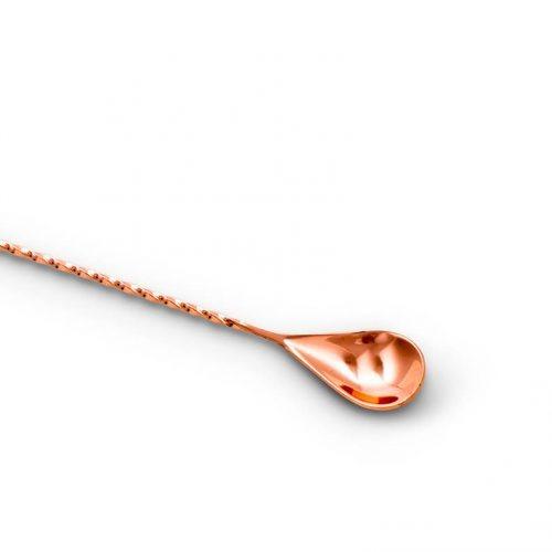 Copper Teardrop Bar Spoon (30 cm / 12 in) - Spoon End