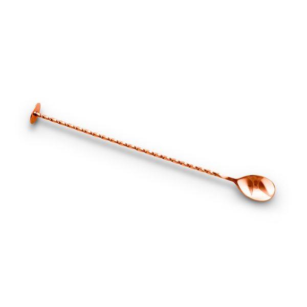 Disc Top Muddling Bar Spoon 28 cm / 11 in Copper Plated Full Length