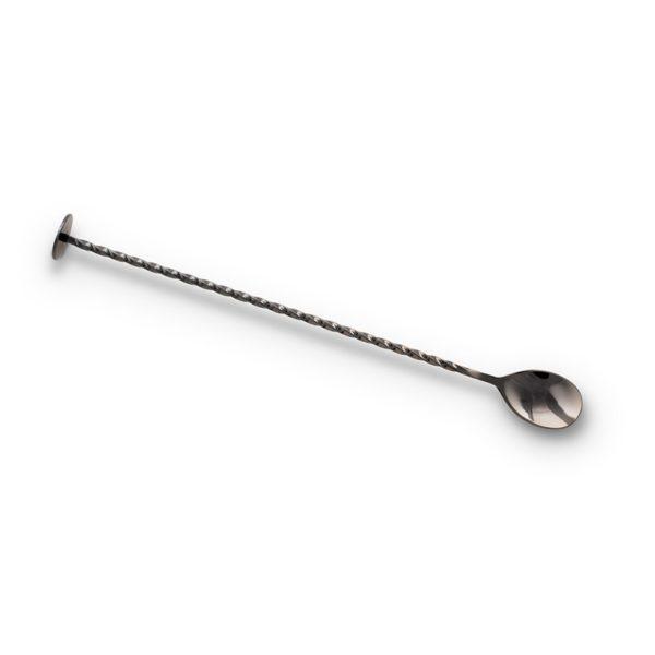 Disc Top Muddling Bar Spoon 28 cm / 11 in Gun Metal Black Plated Full Length