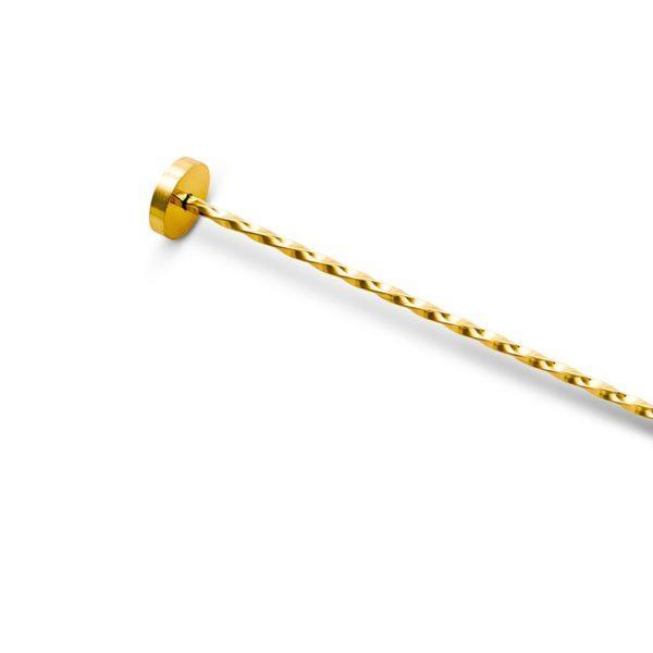 Gold Muddling Bar Spoon (40 cm / 16 in) - Muddling End