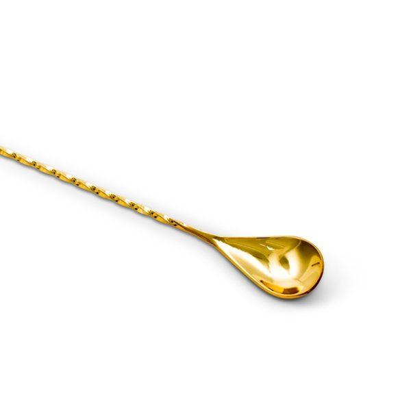 Gold Plated Muddling Bar Spoon (30 cm / 12 in) - Spoon End