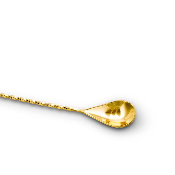 Gold Teardrop Bar Spoon (30 cm / 12 in) - Spoon End