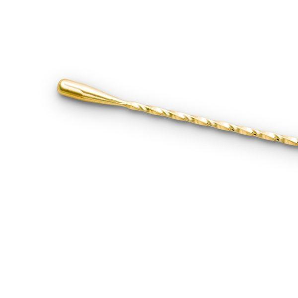Gold Teardrop Bar Spoon (30 cm / 12 in) - Teardrop End
