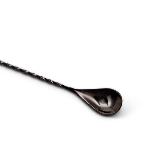 Gun Metal Black Muddling Bar Spoon (30 cm / 12 in) - Spoon End