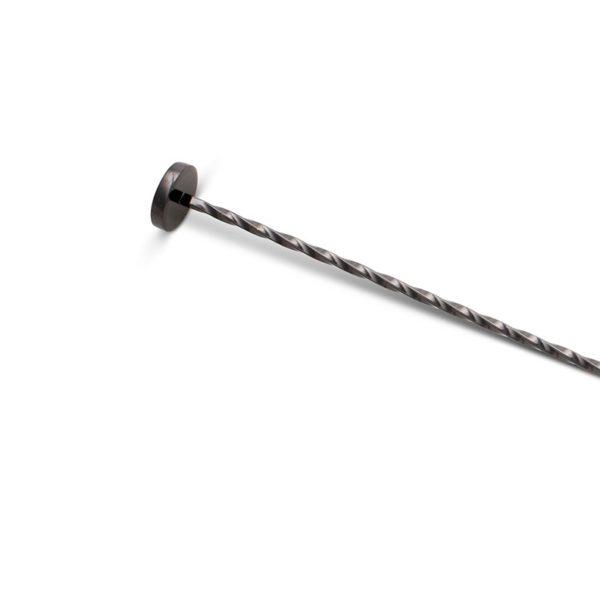 Gun Metal Black Muddling Bar Spoon (40 cm / 16 in) - Muddling End