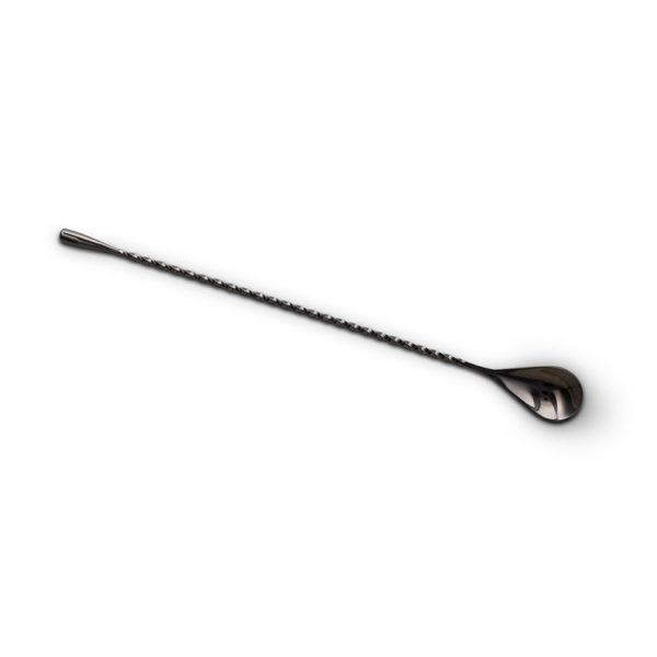 Gun Metal Black Teardrop Bar Spoon (30 cm / 12 in) - Full Spoon