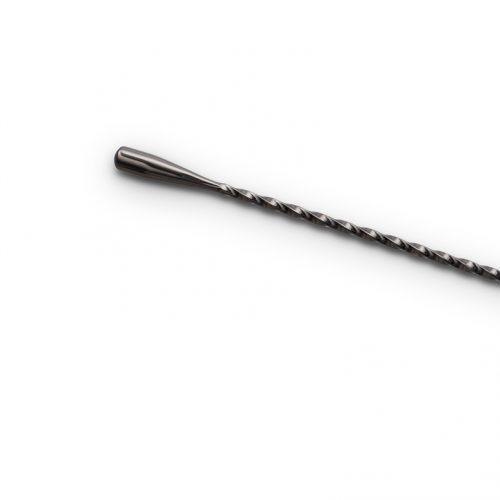 Gun Metal Black Teardrop Bar Spoon (30 cm / 12 in) - Teardrop End