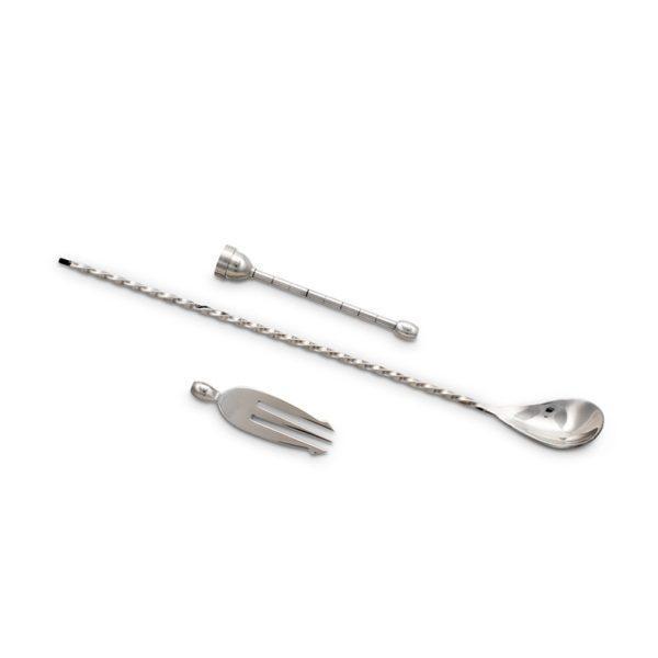 Stainless Steel Switch Tail Bar Spoon (Muddler / Trident detached)