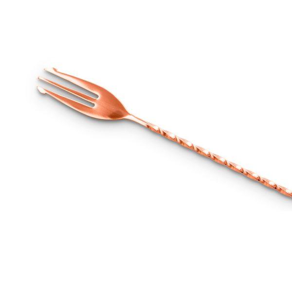 Trident Bar Spoon (30 cm / 12 in) Copper Fork End