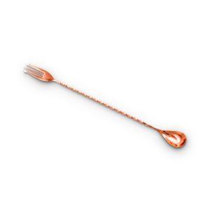 Trident Bar Spoon (30 cm / 12 in) Copper Full Length