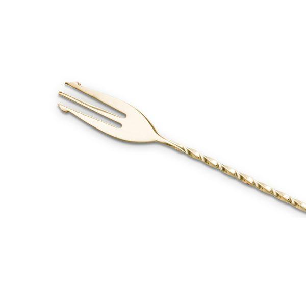 Trident Bar Spoon (30 cm / 12 in) Gold - Fork End