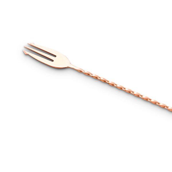 Trident Bar Spoon (40 cm / 16 in) Copper Plated Plated Fork End