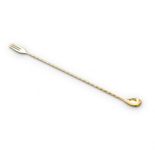 Trident Bar Spoon (40 cm / 16 in) Gold Plated Plated Full Length