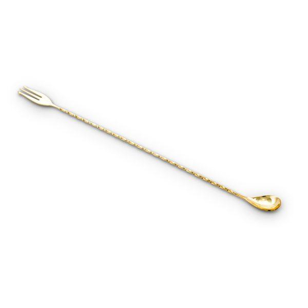 Trident Bar Spoon (40 cm / 16 in) Gold Plated Plated Full Length
