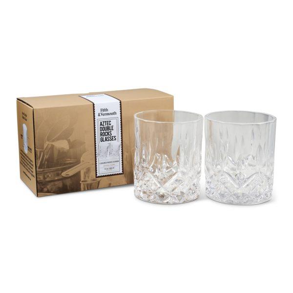 Aztec Double Rocks Glass Set 10 oz with Packaging - Fifth & Vermouth