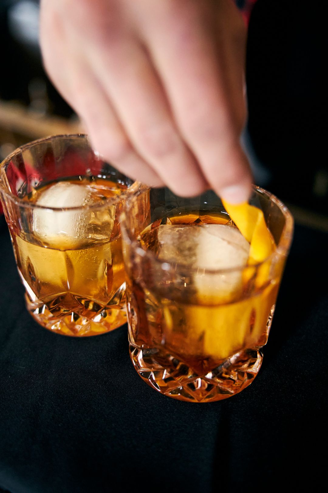 Old Fashioned Cocktails in Aztec Cocktail Glasses