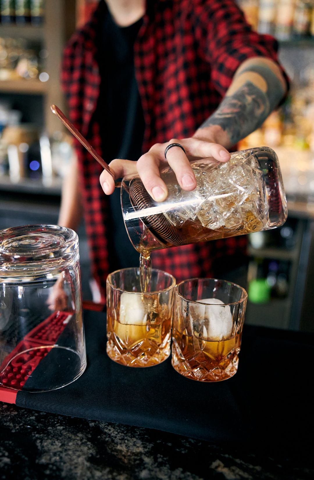 Old Fashioned Cocktails in Aztec Cocktail Glasses